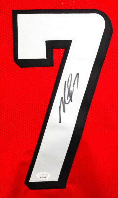Michael Vick Autographed Red Pro Style Custom Jersey