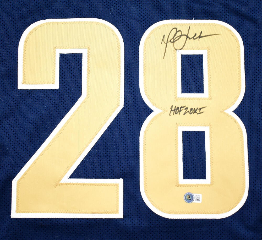 Marshall Faulk Signed St. Louis Rams Custom Blue Jersey