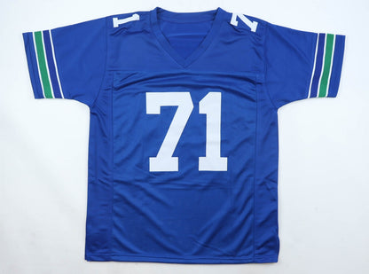 Walter Jones Autographed Seattle Seahawks Blue Custom Jersey