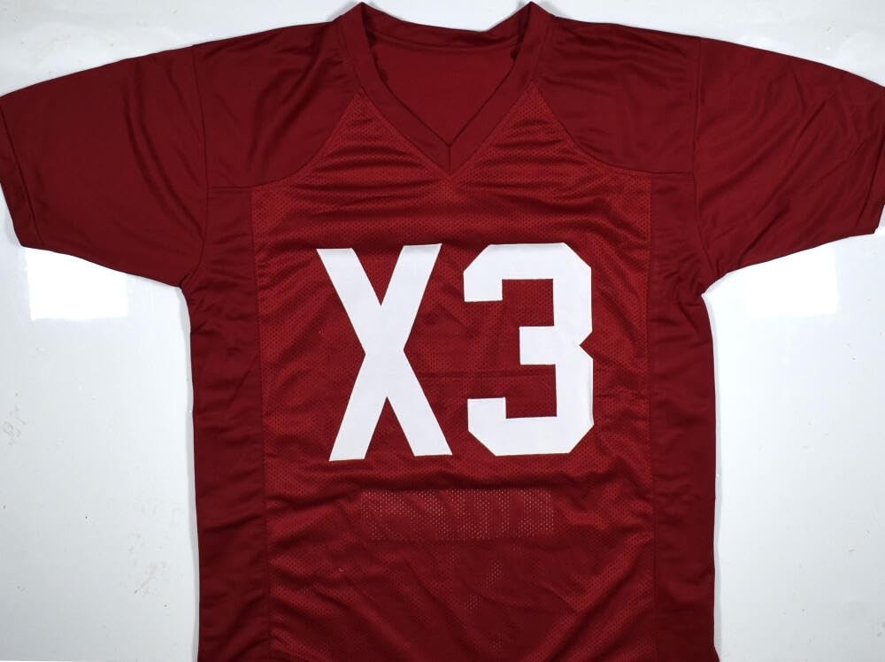 Barry Switzer Signed Maroon Oklahoma Style Custom Stat Jersey