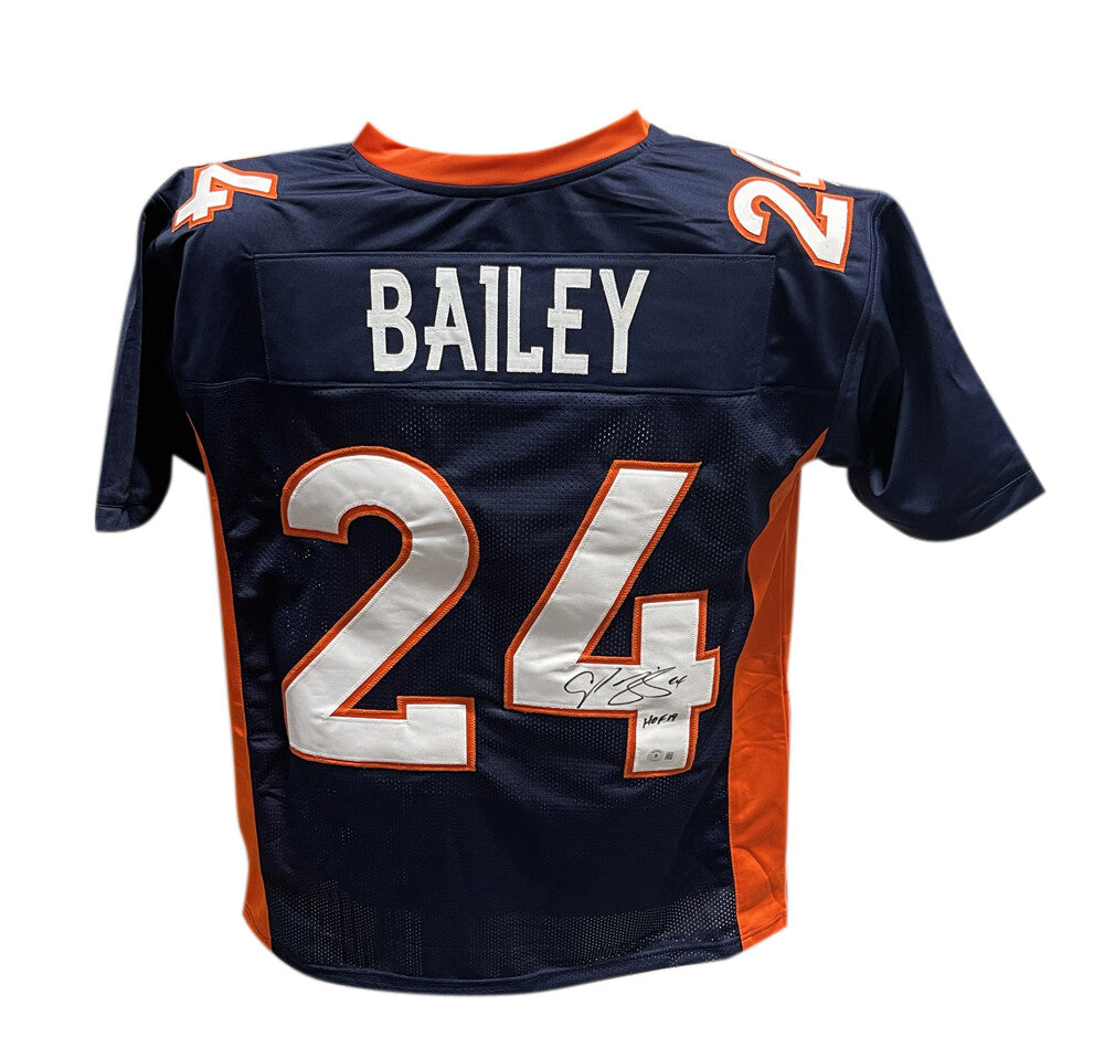 Champ Bailey Signed Denver Broncos Pro Style Football Jersey - Navy