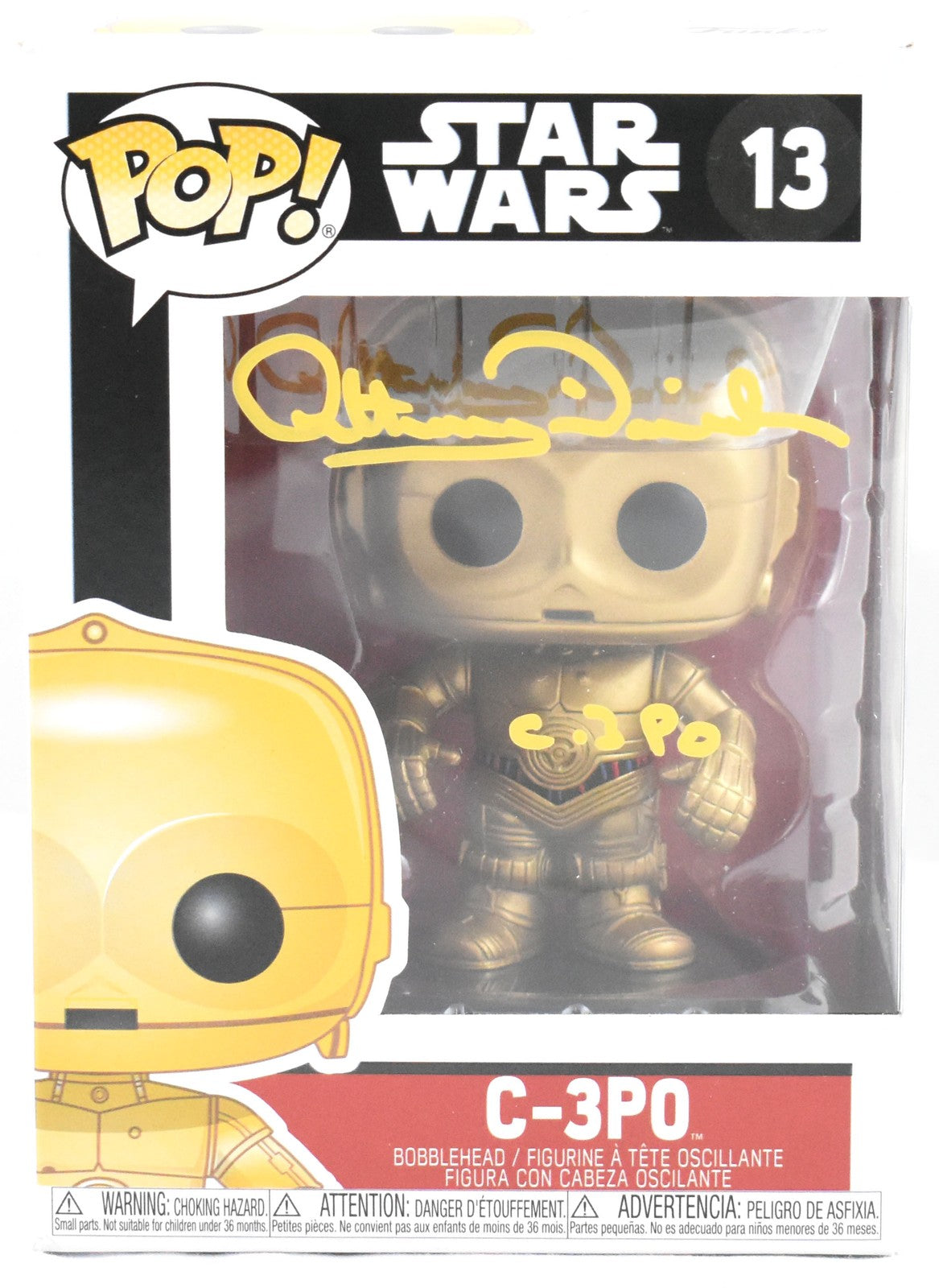 Anthony Daniels Signed C-3PO Funko Pop #13 Star Wars
