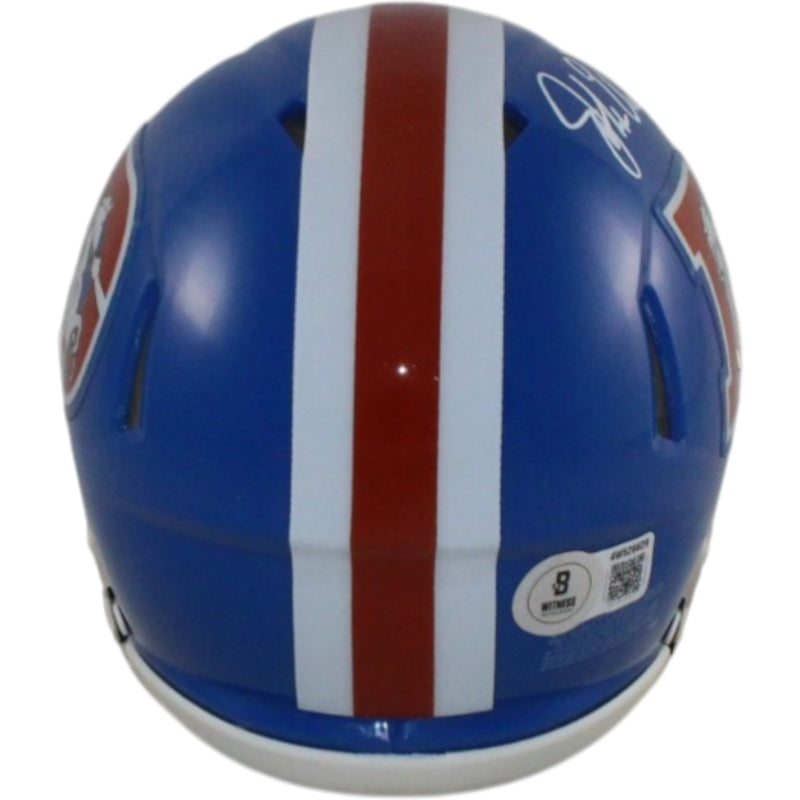 John Elway Denver Broncos Signed Throwback Mini Helmet Beckett Witnessed