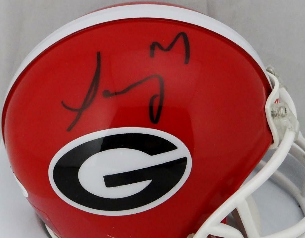 Sony Michel Autographed Georgia Bulldogs Black Mini Helmet