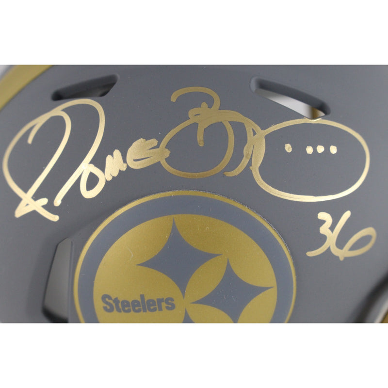 Jerome Bettis Signed Pittsburgh Steelers Slate Mini Helmet BAS