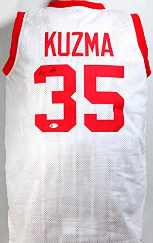 Kyle Kuzma Autographed White College Style Basketball Jersey