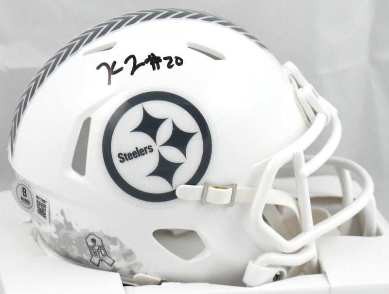 Kaleb Johnson Autographed Pittsburgh Steelers Salute to Service Mini Helmet
