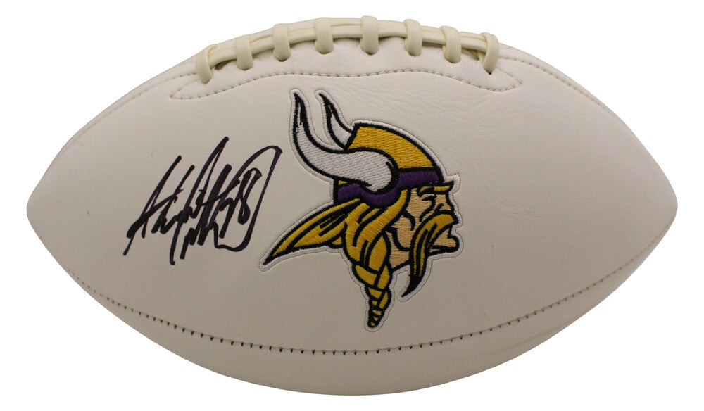Adrian Peterson Autographed Minnesota Vikings White Logo Football BAS