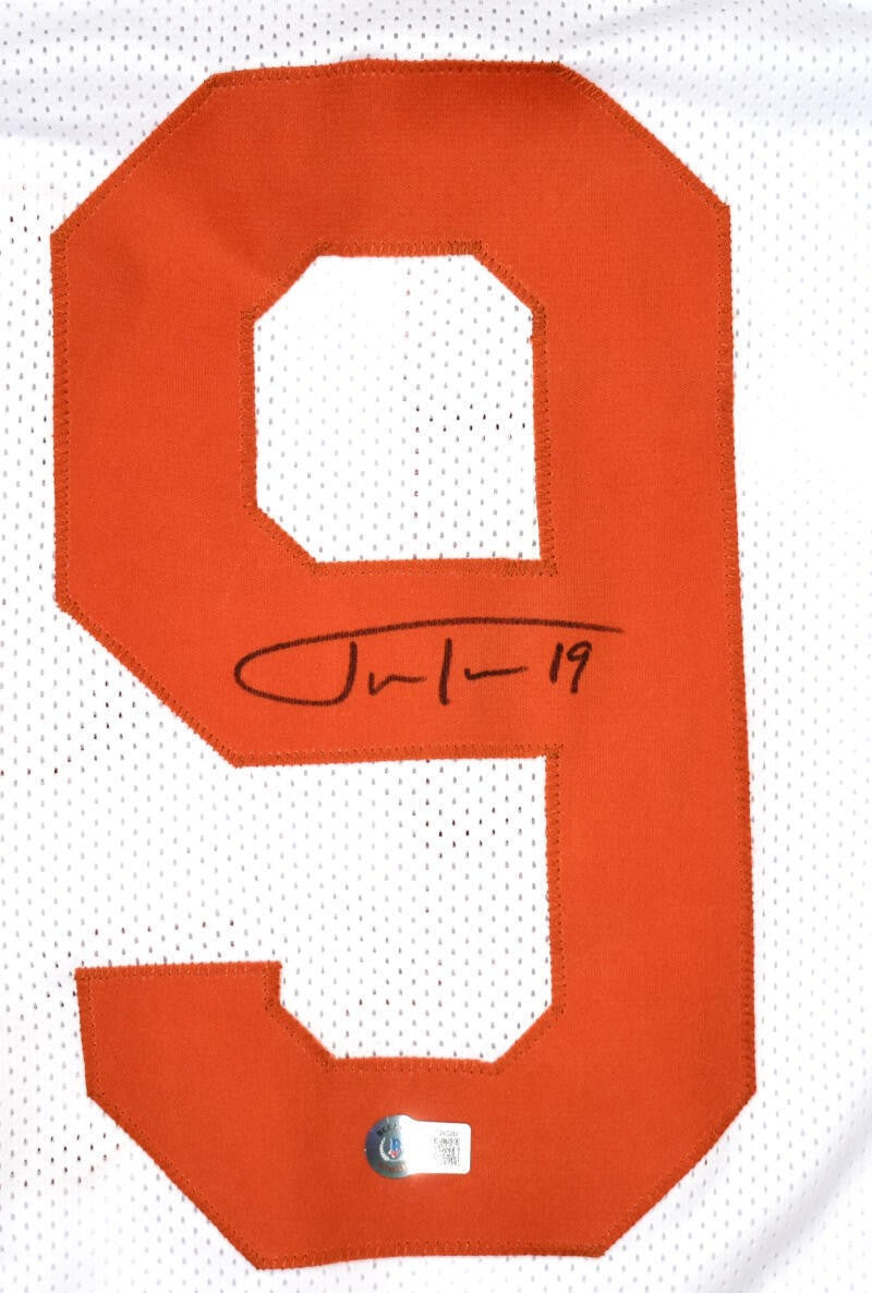 Justin Tucker Signed White Custom College Style Jersey