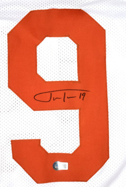 Justin Tucker Signed White Custom College Style Jersey