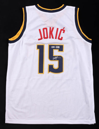 Nikola Jokic Denver Nuggets Autographed Custom White Basketball Jersey