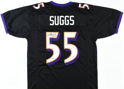 Terrell Suggs Autographed Baltimore Ravens Custom Black Jersey