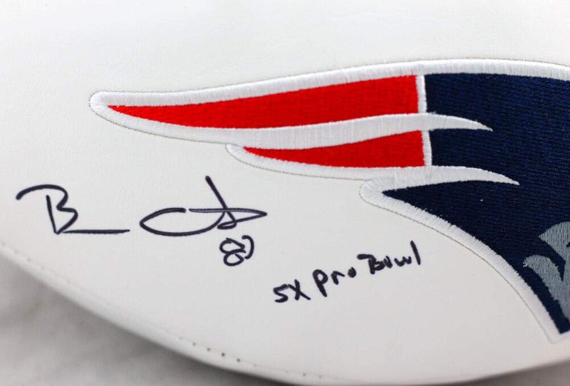Ben Coates Signed New England Patriots Logo Football with Inscription