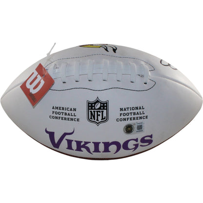 Justin Jefferson Autographed Minnesota Vikings Logo Football
