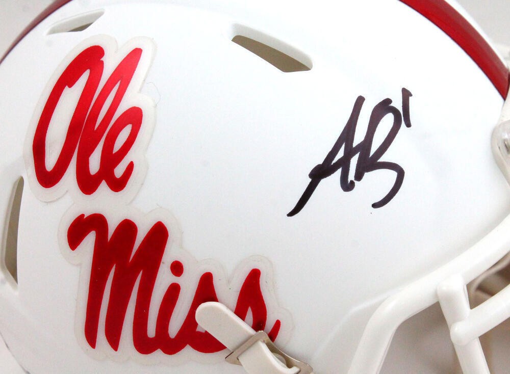 A.J. Brown Autographed Ole Miss Rebels Speed Mini Helmet