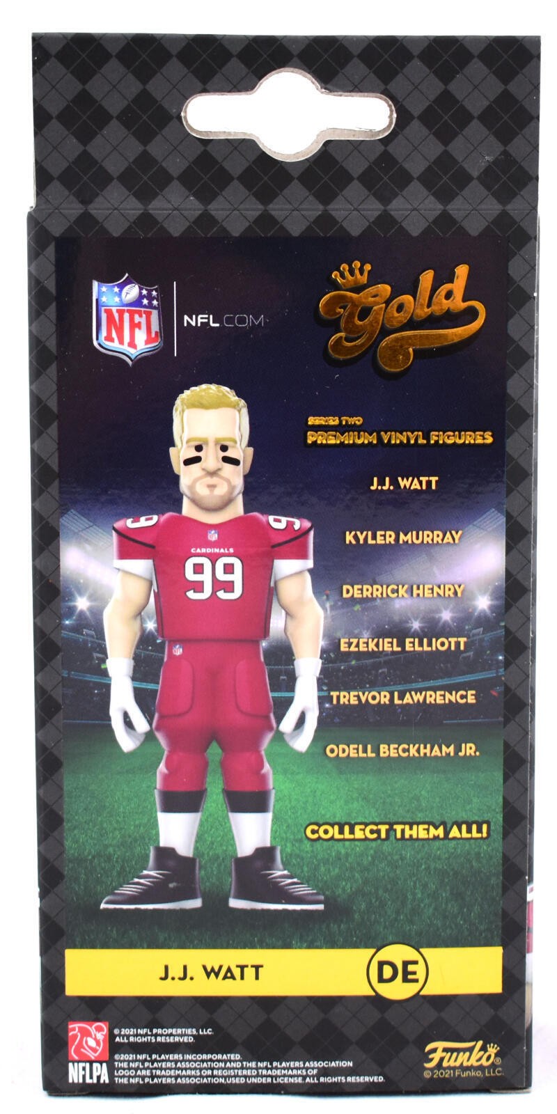 JJ Watt Signed Arizona Cardinals Funko Gold 5" Vinyl Figure