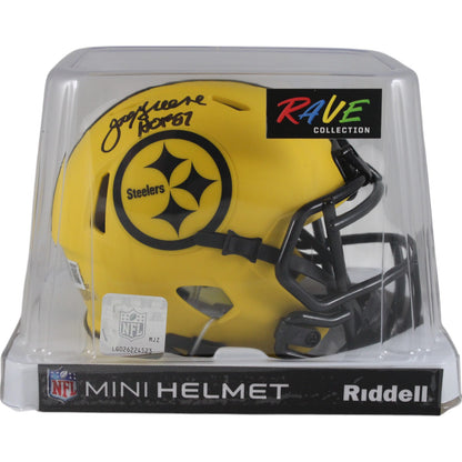 Joe Greene Signed Pittsburgh Steelers Rave Mini Helmet (HOF Inscription)