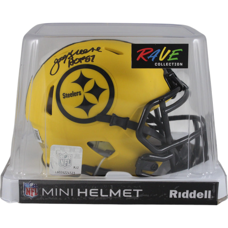 Joe Greene Signed Pittsburgh Steelers Rave Mini Helmet (HOF Inscription)