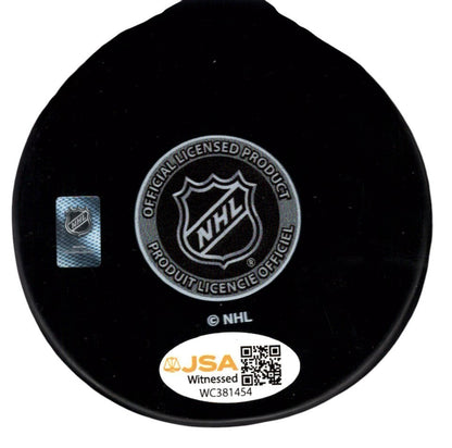Mike Modano Signed Dallas Stars Logo Puck (HOF 2014 Inscription) JSA