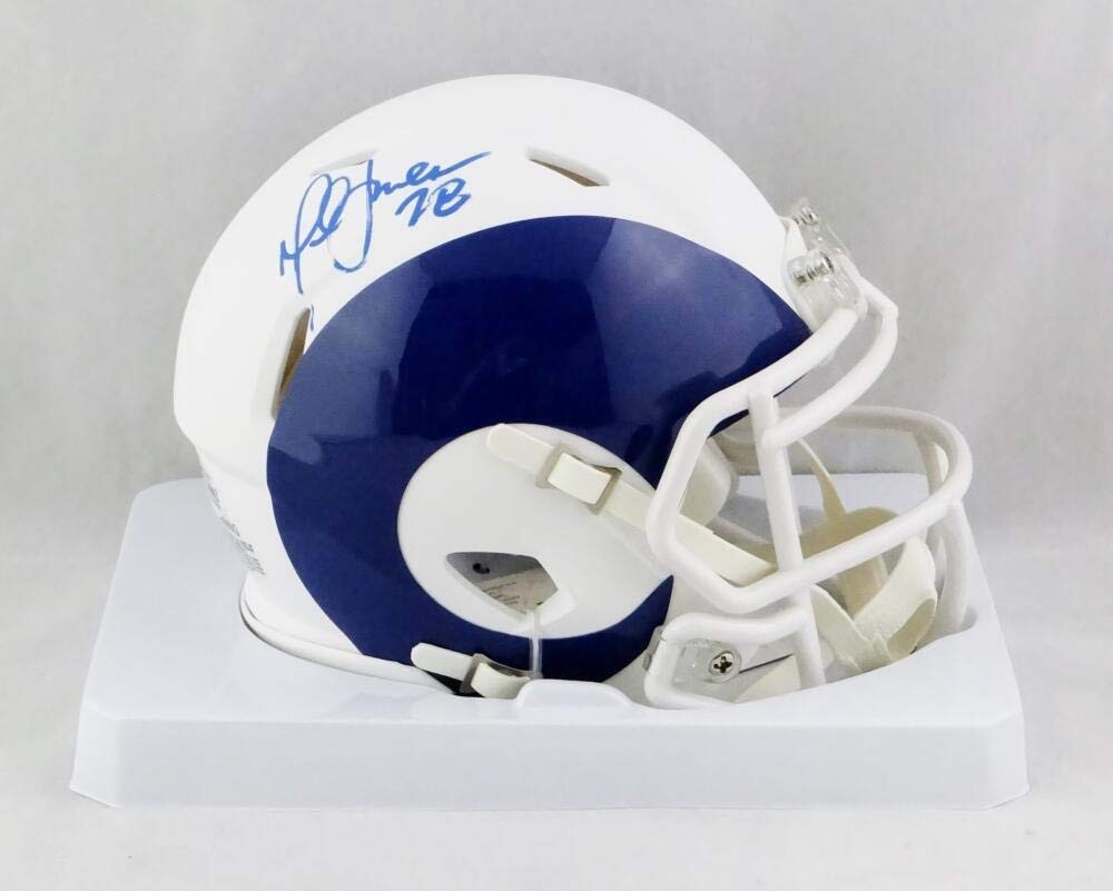 Marshall Faulk Signed Los Angeles Rams AMP Speed Mini Helmet