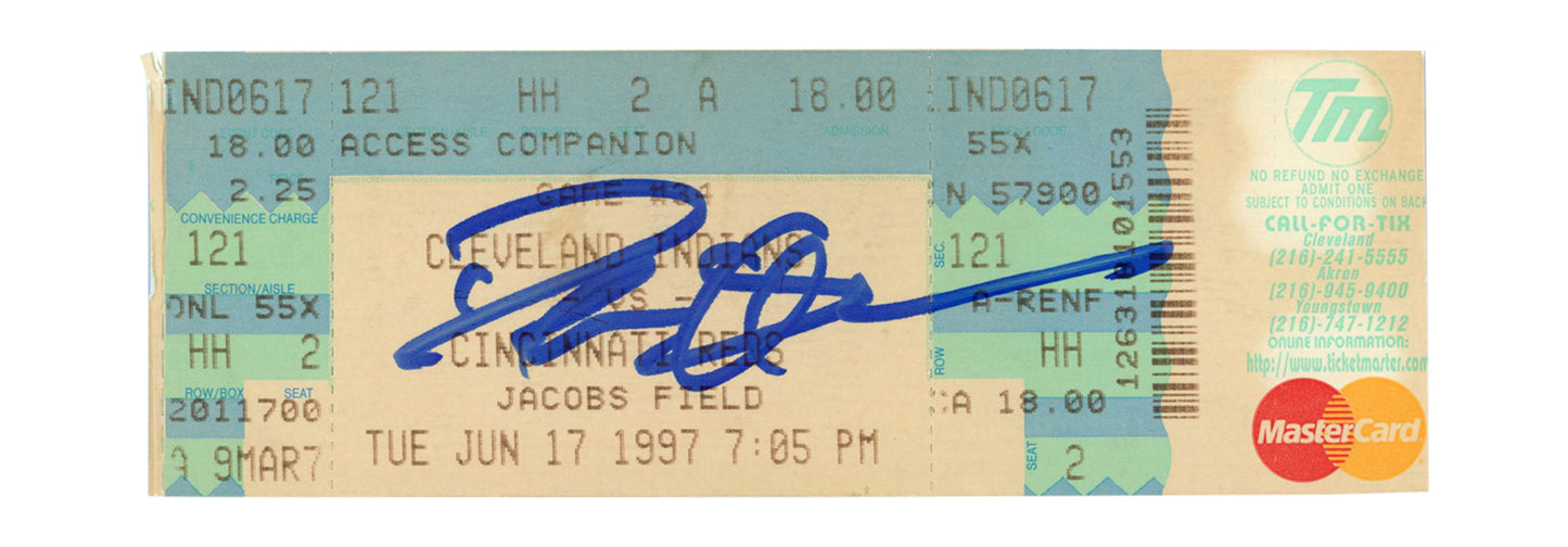 Deion Sanders Signed Cincinnati Reds 6/17/1997 Game Ticket Stub