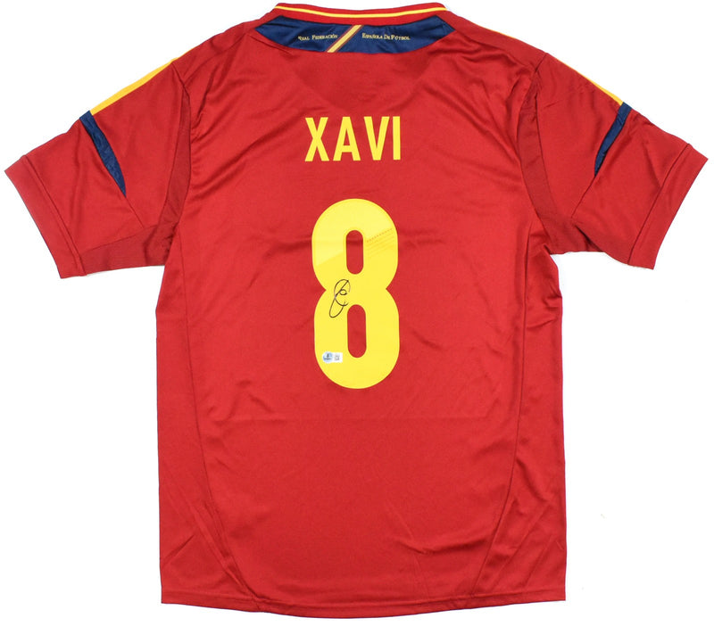Xavi Hernandez Signed Spain National Team Home Jersey