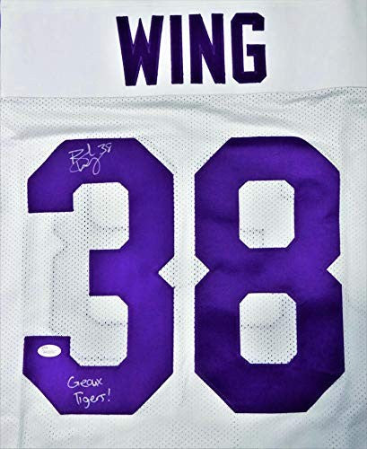 Brad Wing Signed LSU Tigers Style White Custom Jersey "Geaux Tigers"