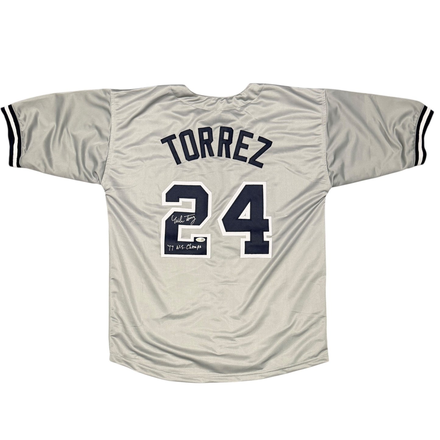Mike Torrez Signed New York Yankees Custom Jersey (77 WS Champs) JSA