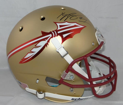 Kelvin Benjamin Signed Florida State Seminoles Gold Matte Full Size Helmet
