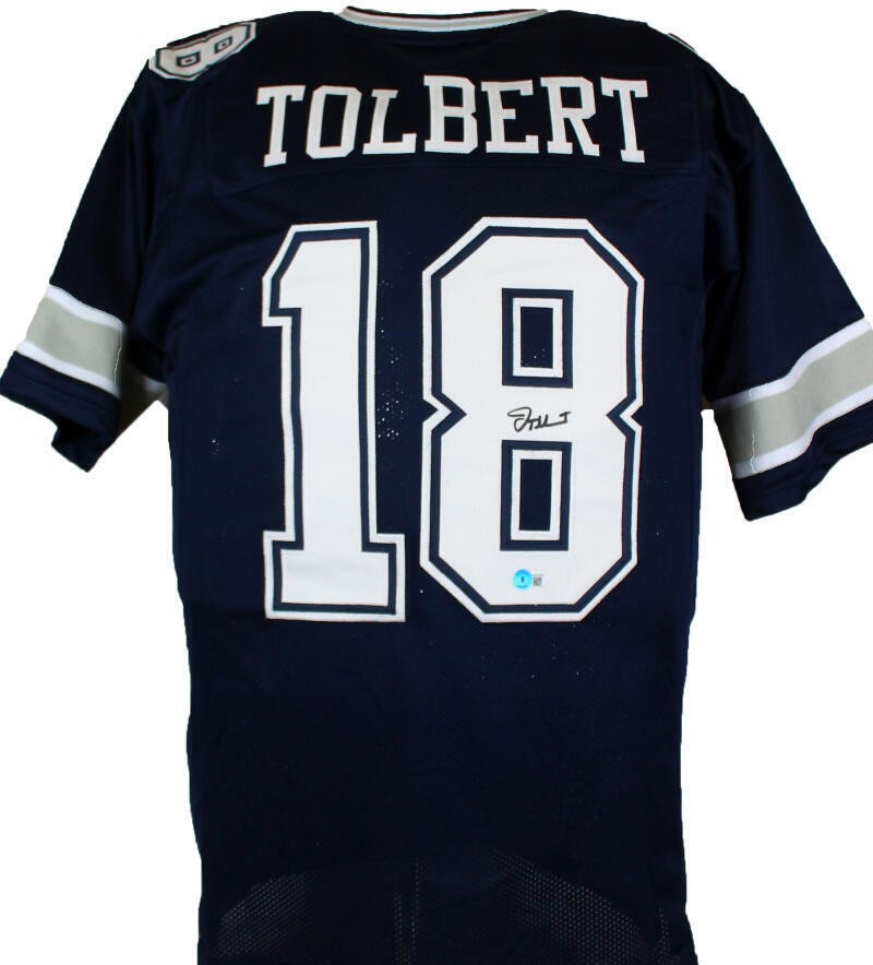 Jalen Tolbert Autographed Blue Custom Football Jersey