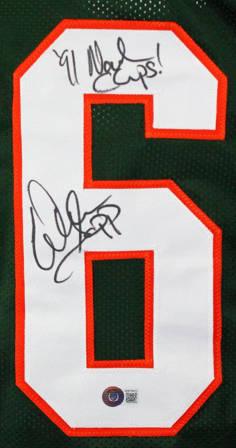 Warren Sapp Signed Green Custom College Jersey - "91 National Champs"
