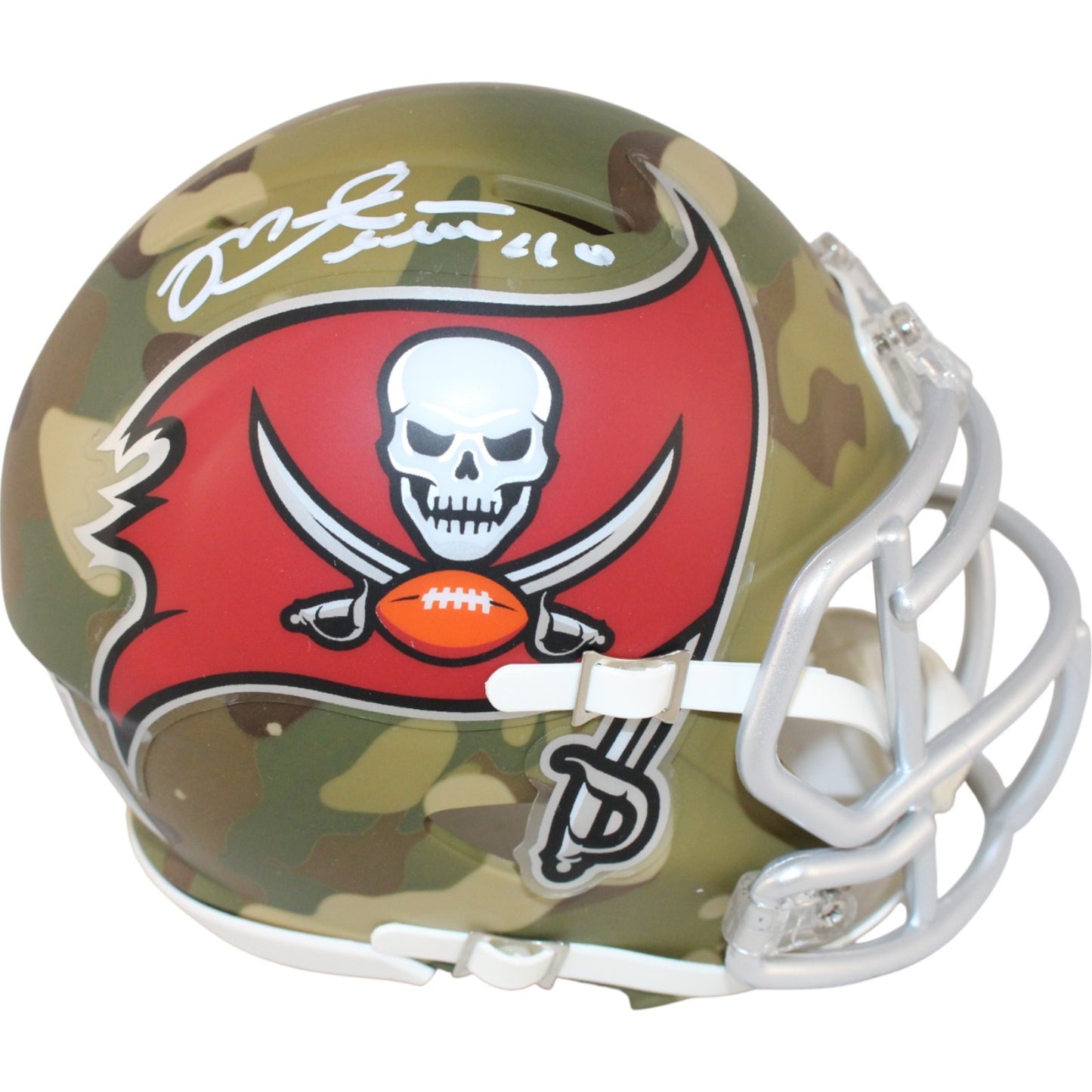 Mike Alstott Signed Tampa Bay Buccaneers Camo Mini Helmet