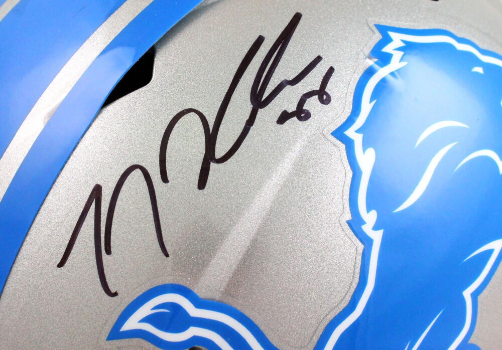 TJ Hockenson Signed Detroit Lions Full Size Speed Replica Helmet - Black