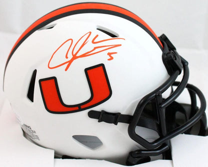 Andre Johnson Signed Miami Hurricanes Lunar Speed Mini Helmet