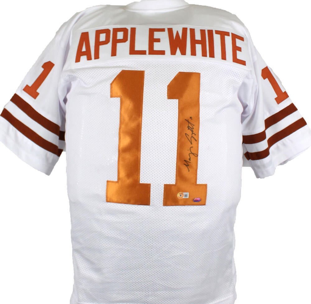 Major Applewhite Signed White College Style Custom Jersey