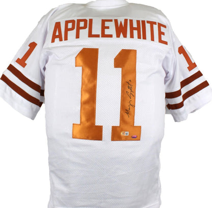 Major Applewhite Signed White College Style Custom Jersey