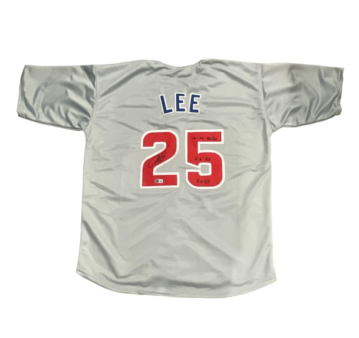 Derrek Lee Signed Chicago Cubs Custom Jersey (3 Inscriptions) - BAS COA