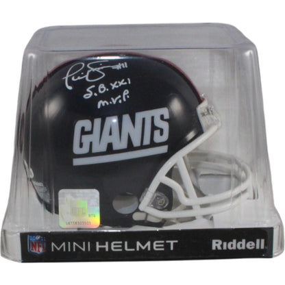 Phil Simms Signed New York Giants Throwback VSR4 Mini Helmet SB MVP