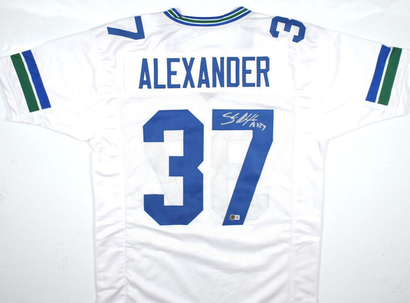 Shaun Alexander Autographed Seattle Seahawks White Custom Jersey
