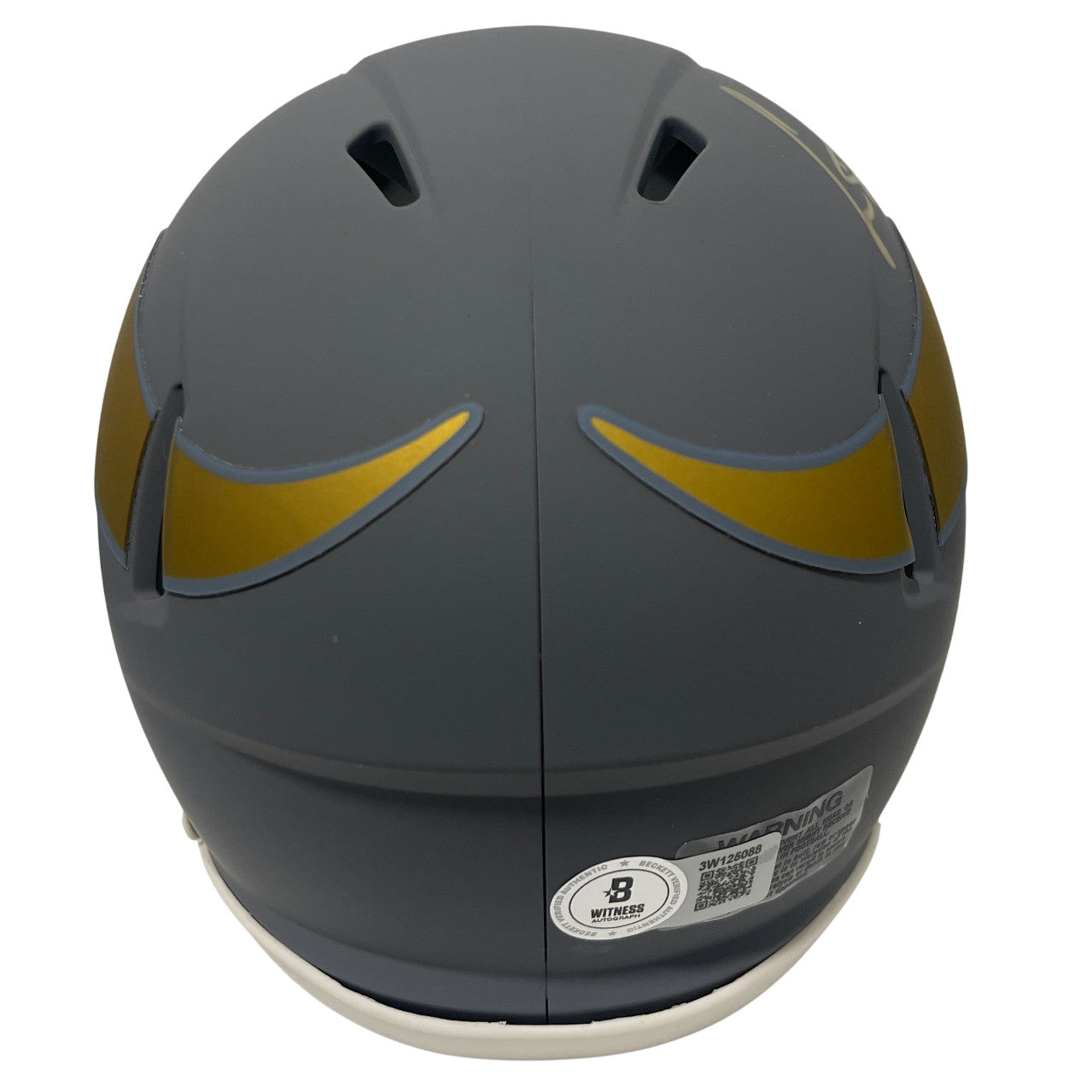 Cris Carter Signed Minnesota Vikings Slate Mini Helmet Beckett BAS
