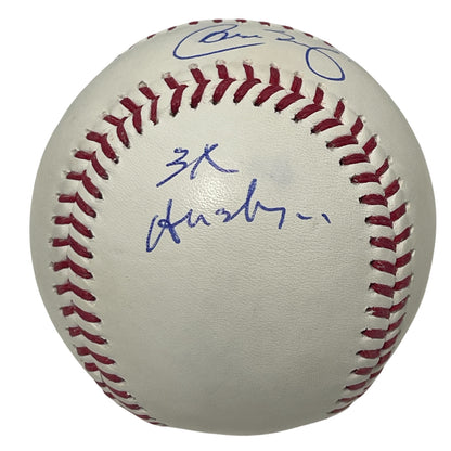 Carlos Baerga Signed ROMLB Baseball with 2 Inscriptions
