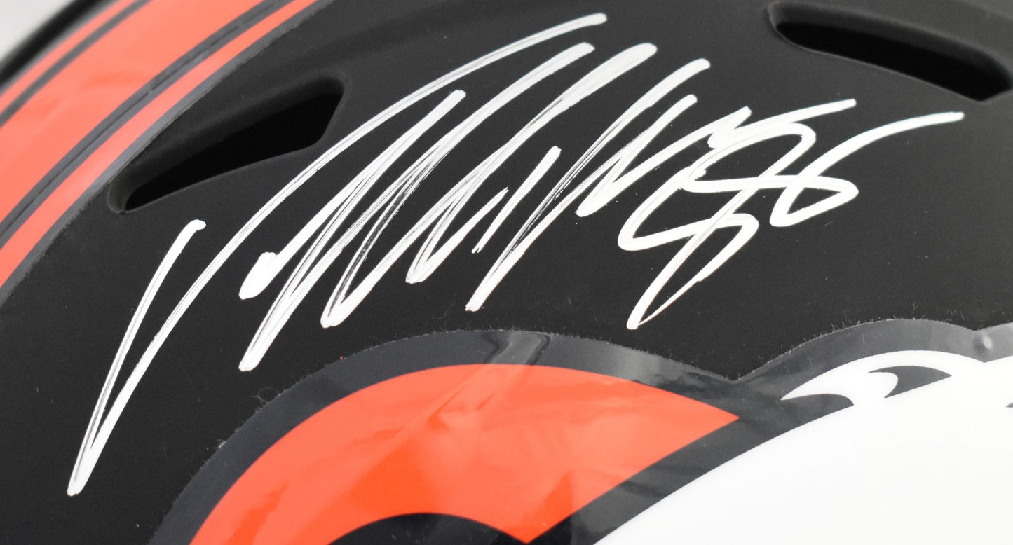 Von Miller Signed Denver Broncos Full Size Flat Black Speed Helmet
