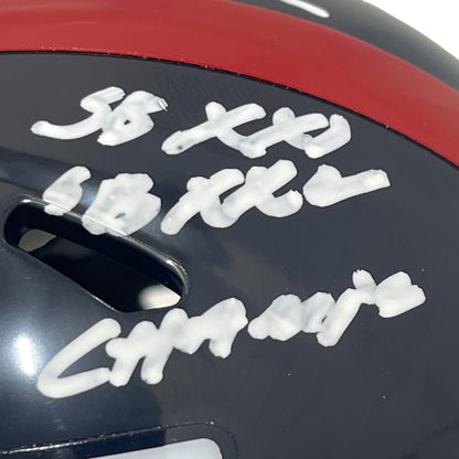Sean Landeta Signed New York Giants Throwback Mini Helmet (3 Insc)