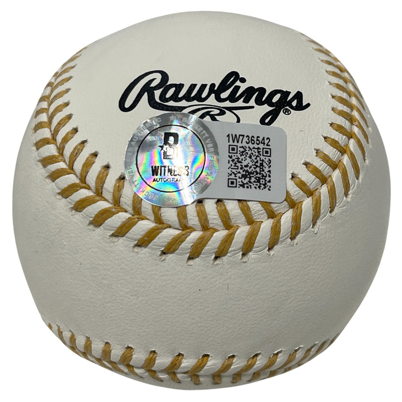 Devon White Signed Rawlings Gold Glove Baseball 7x GG Inscription Beckett COA