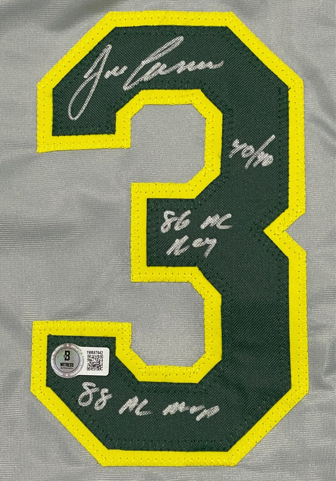 Jose Canseco Signed Oakland Athletics Custom Jersey (3 Inscriptions) BAS