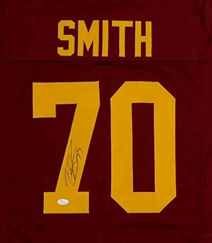 Tyron Smith Autographed Burgundy Custom Football Jersey