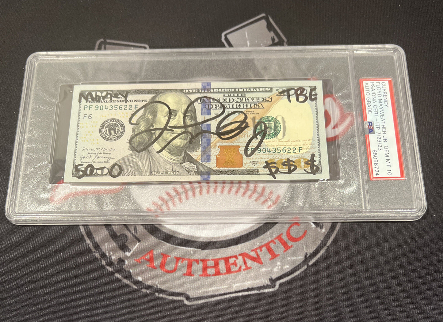 Floyd Mayweather Jr Signed $100 Bill with 4 Inscriptions PSA 10