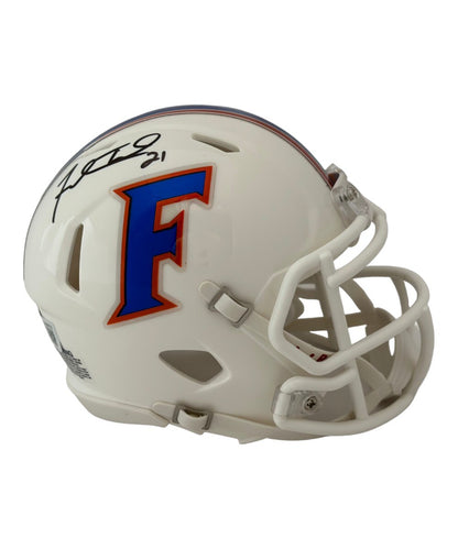 Fred Taylor Florida Gators Signed 2015 White Mini Helmet Beckett