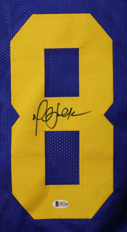 Marshall Faulk Autographed Los Angeles Rams Custom Football Jersey