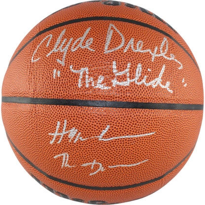 Hakeem Olajuwon & Clyde Drexler Signed Houston Rockets Basketball